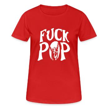 Fuck Pop Musik Heavy Metal Hard Rock Handgeste - Frauen T-Shirt atmungsaktiv - Rot - Vorne - AI Model Female 172 dark (172cm)