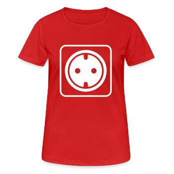 Icône de la prise - T-shirt respirant Femme - rouge - Devant - AI Model Female 172 dark (172cm)