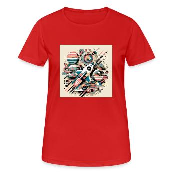 Bunte Weltraumexpedition - Frauen T-Shirt atmungsaktiv - Rot - Vorne - AI Model Female 172 dark (172cm)