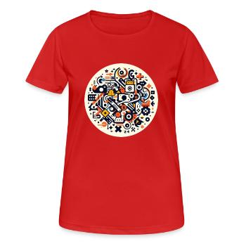 Symphonie abstraite de la technologie - T-shirt respirant Femme - rouge - Devant - AI Model Female 172 dark (172cm)