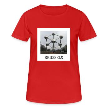 Atomium de Bruxelles - T-shirt respirant Femme - rouge - Devant - AI Model Female 172 dark (172cm)