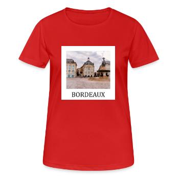 Bordeaux, France - T-shirt respirant Femme - rouge - Devant - AI Model Female 172 dark (172cm)