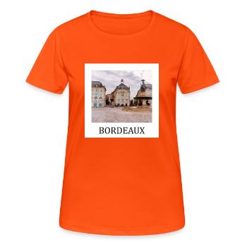 Bordeaux, France - T-shirt respirant Femme - orange néon - Devant - AI Model Female 172 dark (172cm)