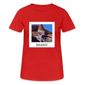 Brasov - Frauen T-Shirt atmungsaktiv - Rot - Vorne - AI Model Female 172 dark (172cm)