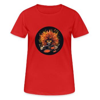Drummer wild - Frauen T-Shirt atmungsaktiv - Rot - Vorne - AI Model Female 172 dark (172cm)