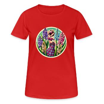 Danseuse Fleur Ventre - T-shirt respirant Femme - rouge - Devant - AI Model Female 172 dark (172cm)