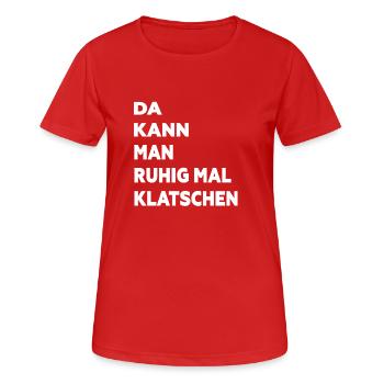 Klatschen - Frauen T-Shirt atmungsaktiv - Rot - Vorne - AI Model Female 172 dark (172cm)
