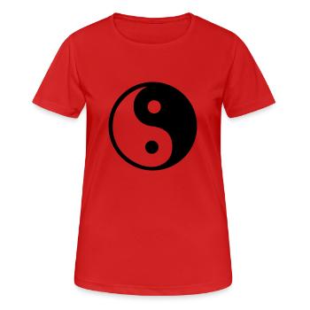 Yin Yang - Frauen T-Shirt atmungsaktiv - Rot - Vorne - AI Model Female 172 dark (172cm)