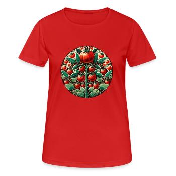 Tomato Farmer Tomatoes Art - Women's Breathable T-Shirt - red - Front - AI Model Female 172 dark (172cm)