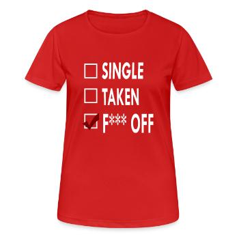 SINGLE F*** OFF - T-shirt respirant Femme - rouge - Devant - AI Model Female 172 dark (172cm)