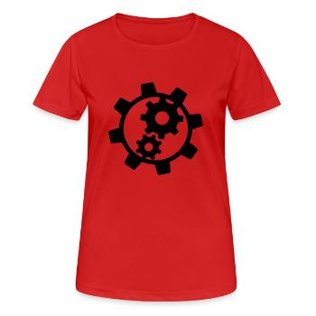 cool cogs design engine clockwork turn mechanicall - Women's Breathable T-Shirt - red - Front - AI Model Female 172 dark (172cm)