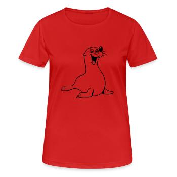 See funny - Women's Breathable T-Shirt - red - Front - AI Model Female 172 dark (172cm)