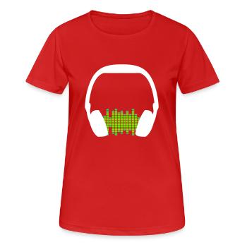 Casque Techno Music Party Equalizer Waves Logo - T-shirt respirant Femme - rouge - Devant - AI Model Female 172 dark (172cm)