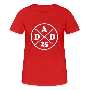 Dad 2025 - dad 25 - Frauen T-Shirt atmungsaktiv - Rot - Vorne - AI Model Female 172 dark (172cm)