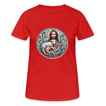 Hirte des Friedens - Frauen T-Shirt atmungsaktiv - Rot - Vorne - AI Model Female 172 dark (172cm)