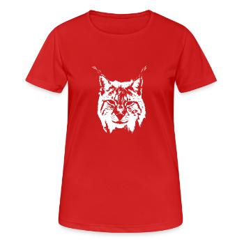 Luchs - Frauen T-Shirt atmungsaktiv - Rot - Vorne - AI Model Female 172 dark (172cm)