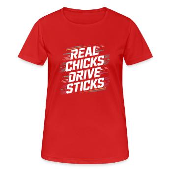 Un design sûr de soi pour les conductrices - T-shirt respirant Femme - rouge - Devant - AI Model Female 172 dark (172cm)