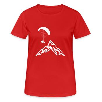 Gleitschirmflieger Fallschirmspringer - Frauen T-Shirt atmungsaktiv - Rot - Vorne - AI Model Female 172 dark (172cm)
