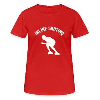 Inline Skating - Women's Breathable T-Shirt - red - Front - AI Model Female 172 dark (172cm)