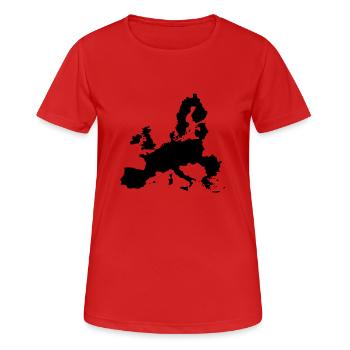 carte de l' Europe europ europa - T-shirt respirant Femme - rouge - Devant - AI Model Female 172 dark (172cm)