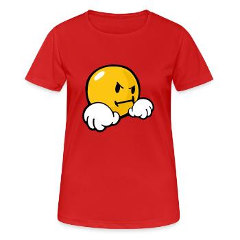 Smiley Stubborn - Frauen T-Shirt atmungsaktiv - Rot - Vorne - AI Model Female 172 dark (172cm)