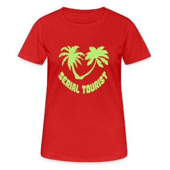serial tourist quote palm humor - Women's Breathable T-Shirt - red - Front - AI Model Female 172 dark (172cm)