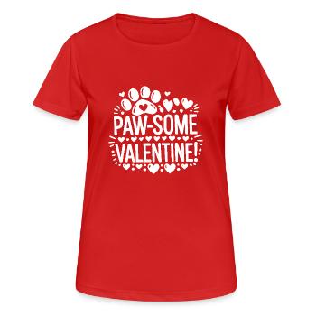 Paw-some Valentine - Women's Breathable T-Shirt - red - Front - AI Model Female 172 dark (172cm)
