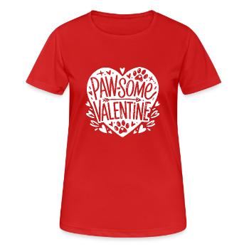 Paw-some Valentine - Women's Breathable T-Shirt - red - Front - AI Model Female 172 dark (172cm)