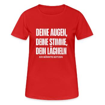 Ich könnte Kotzen - Frauen T-Shirt atmungsaktiv - Rot - Vorne - AI Model Female 172 dark (172cm)