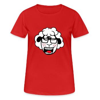 Schaf Nerd Hornbrille Brille Spange Geek Schlau - Frauen T-Shirt atmungsaktiv - Rot - Vorne - AI Model Female 172 dark (172cm)