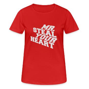 mr steal your heart - Women's Breathable T-Shirt - red - Front - AI Model Female 172 dark (172cm)