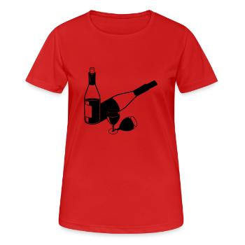 Wine wine bottle wine desig - Women's Breathable T-Shirt - red - Front - AI Model Female 172 dark (172cm)