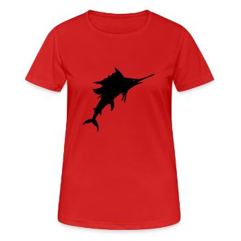 Big Game Fishing Schwertfisch, Hochsee-Sportfische - Frauen T-Shirt atmungsaktiv - Rot - Vorne - AI Model Female 172 dark (172cm)