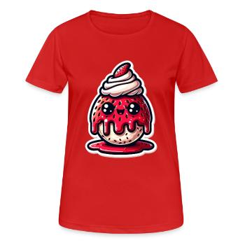 Strawberry Sunday - Frauen T-Shirt atmungsaktiv - Rot - Vorne - AI Model Female 172 dark (172cm)