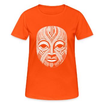 Maske - Frauen T-Shirt atmungsaktiv - Neonorange - Vorne - AI Model Female 172 dark (172cm)