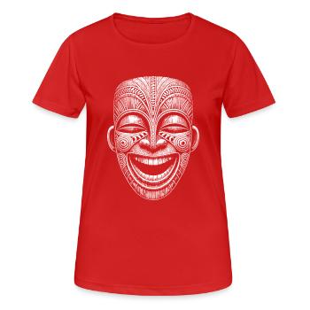 Maske - Frauen T-Shirt atmungsaktiv - Rot - Vorne - AI Model Female 172 dark (172cm)