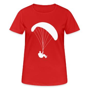 Gleitschirmflieger Fallschirmspringer - Frauen T-Shirt atmungsaktiv - Rot - Vorne - AI Model Female 172 dark (172cm)