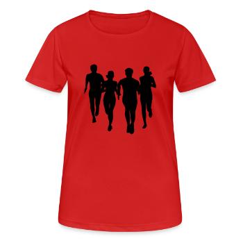 run, running - people running - Women's Breathable T-Shirt - red - Front - AI Model Female 172 dark (172cm)