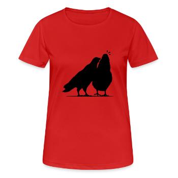 Valentins Taubenpaar - Dove Couple 1_1c - Women's Breathable T-Shirt - red - Front - AI Model Female 172 dark (172cm)