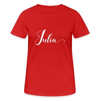 julia - Frauen T-Shirt atmungsaktiv - Rot - Vorne - AI Model Female 172 dark (172cm)