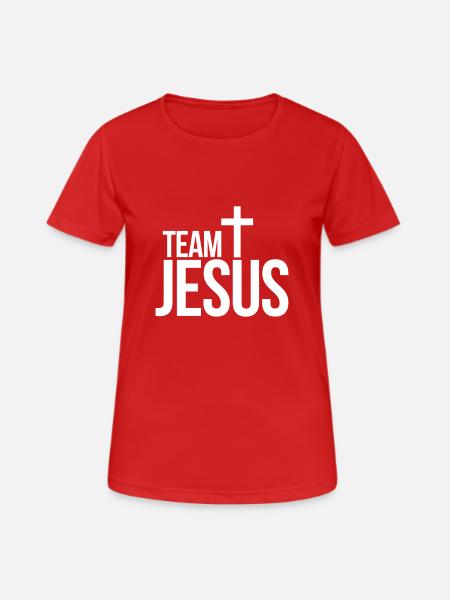 Team Jesus - Frauen T-Shirt atmungsaktiv - Rot