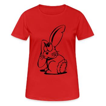 Hase - Frauen T-Shirt atmungsaktiv - Rot - Vorne - AI Model Female 172 dark (172cm)