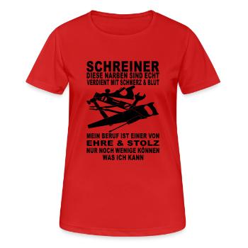 schreiner - Frauen T-Shirt atmungsaktiv - Rot - Vorne - AI Model Female 172 dark (172cm)