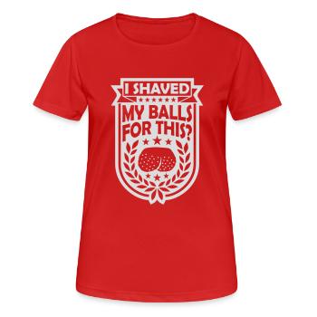 Je me suis rasé les couilles - T-shirt respirant Femme - rouge - Devant - AI Model Female 172 dark (172cm)