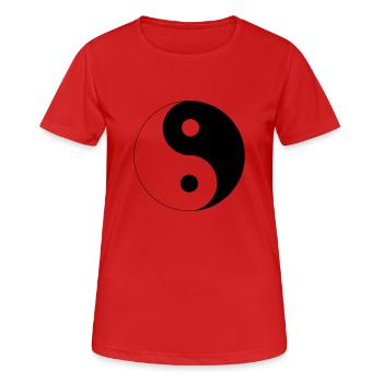 Yin Yang - T-shirt respirant Femme - rouge - Devant - AI Model Female 172 dark (172cm)