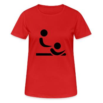 Physiothérapeute - T-shirt respirant Femme - rouge - Devant - AI Model Female 172 dark (172cm)