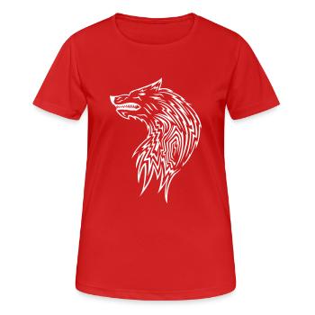 Loup Tribal - T-shirt respirant Femme - rouge - Devant - AI Model Female 172 dark (172cm)