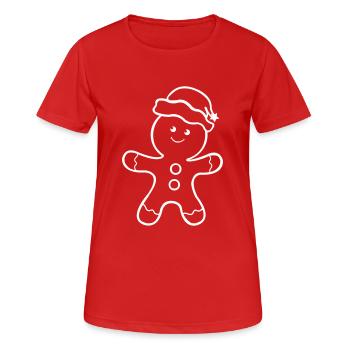 Lebkuchenmann - Frauen T-Shirt atmungsaktiv - Rot - Vorne - AI Model Female 172 dark (172cm)