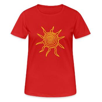 Sonne - Frauen T-Shirt atmungsaktiv - Rot - Vorne - AI Model Female 172 dark (172cm)