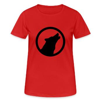 wolf - Women's Breathable T-Shirt - red - Front - AI Model Female 172 dark (172cm)